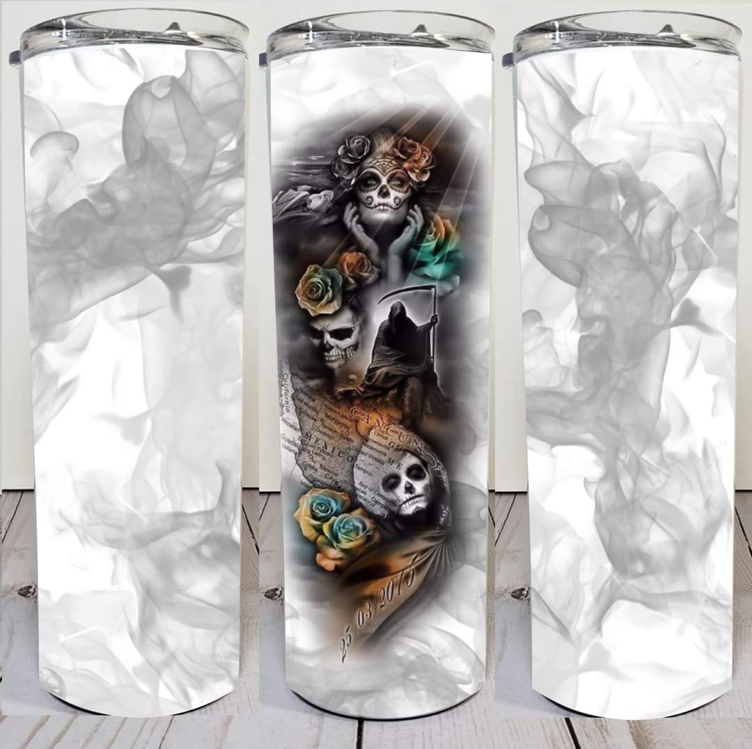 30 oz. Skinny Tumblers - Sugar Skulls Collection