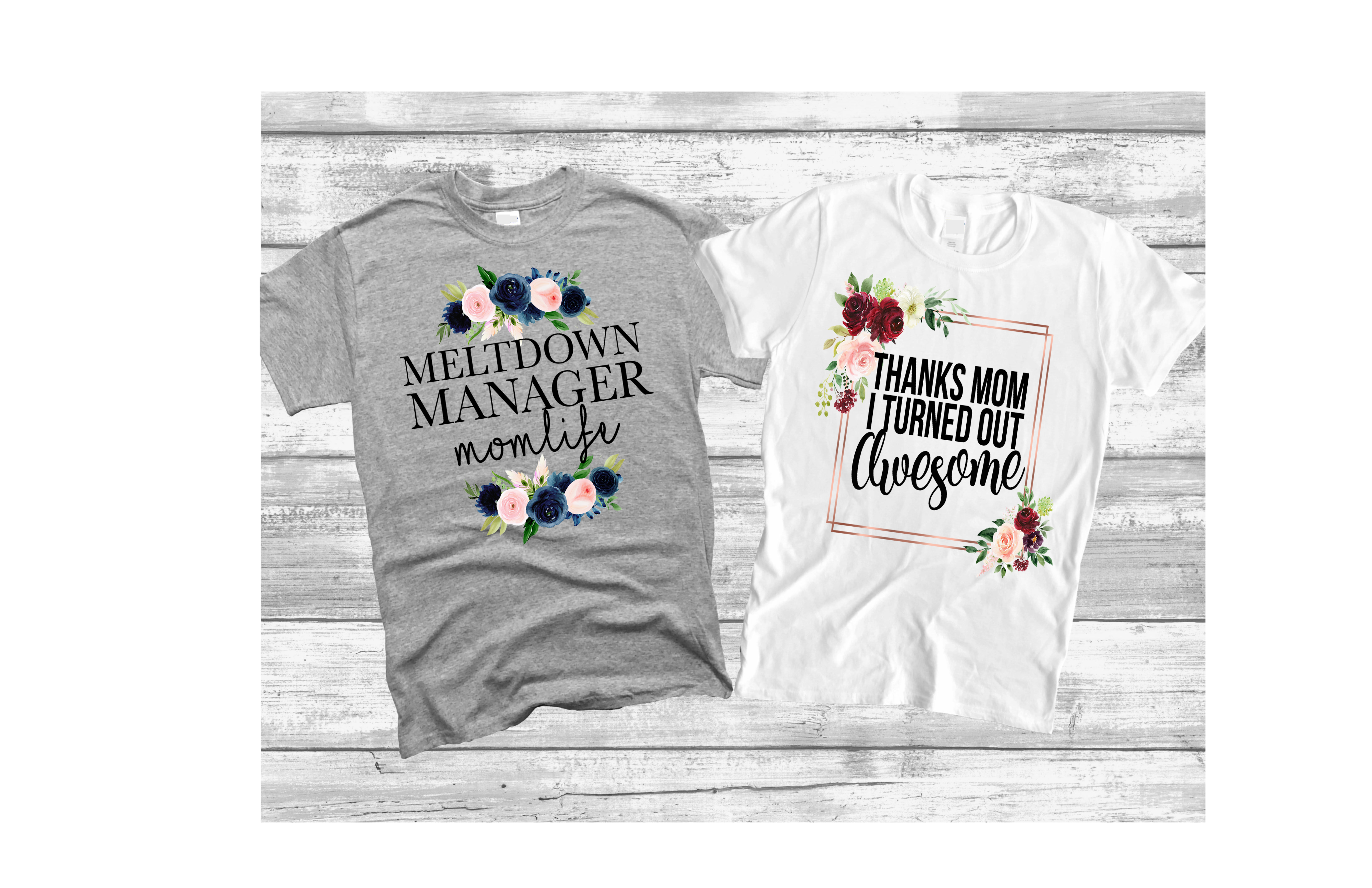 Short-Sleeved White T-Shirts - Mothers