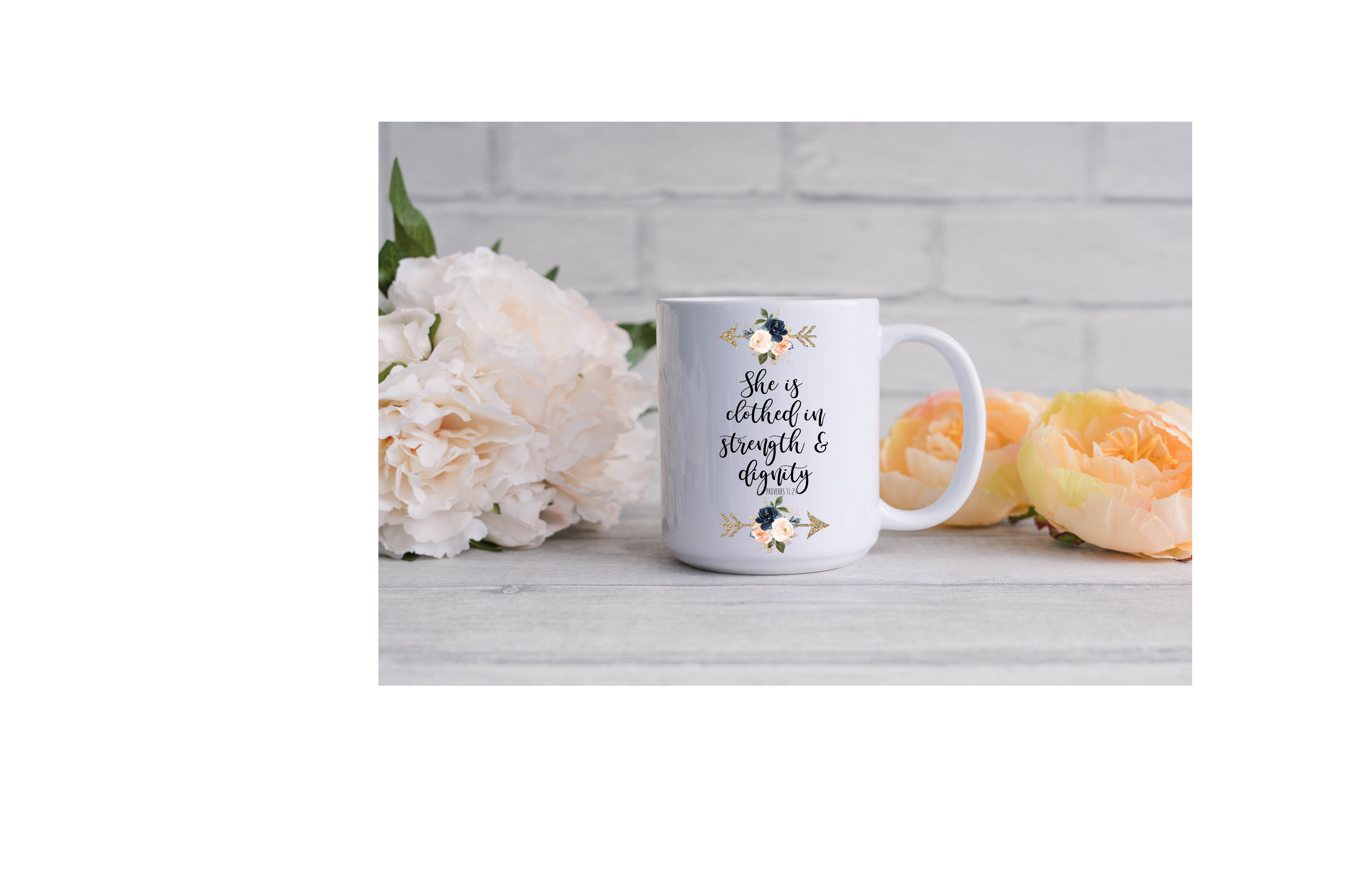 15 oz. Sublimation Mugs w/Coordinating Coasters - Faith