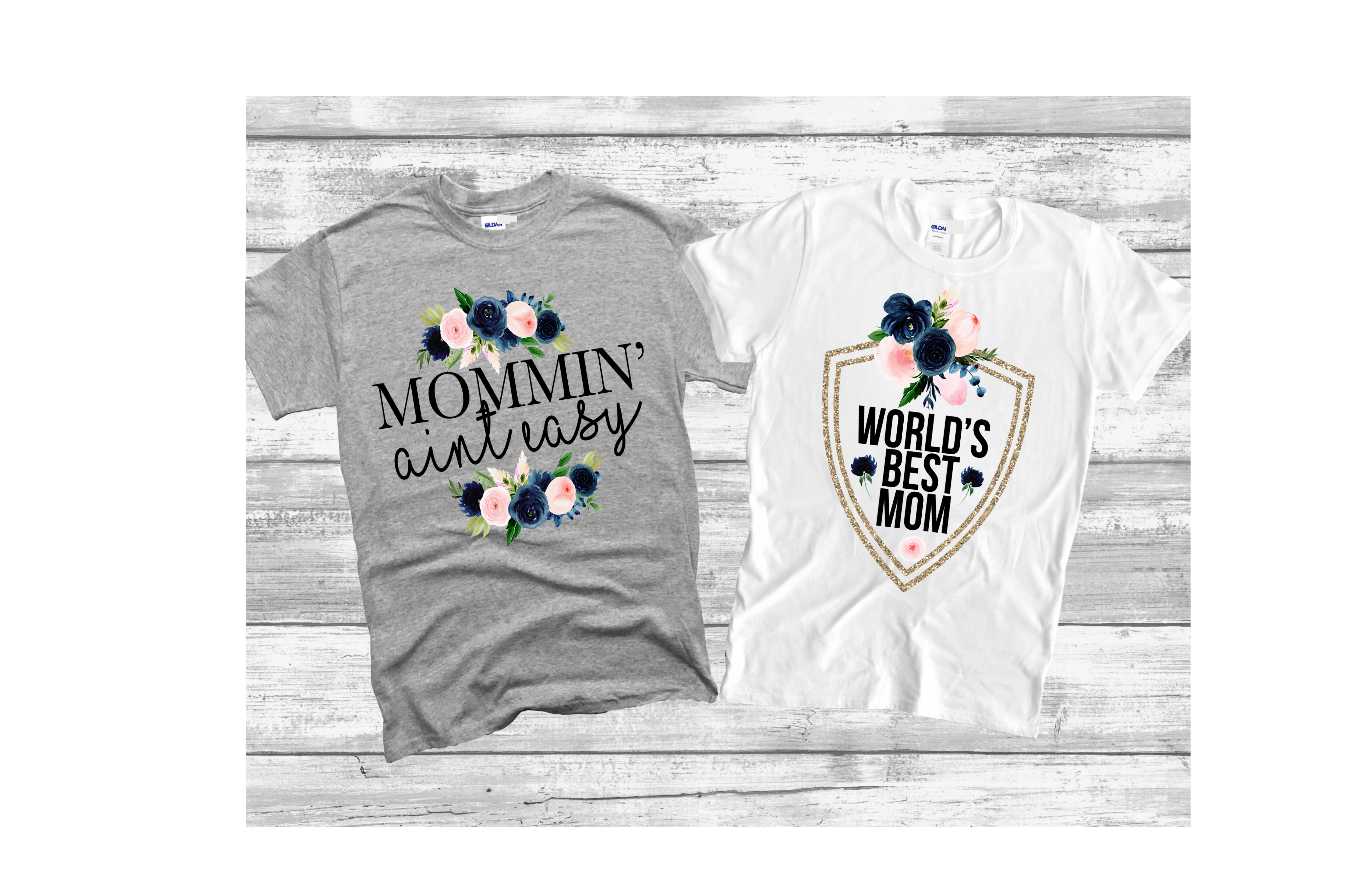 Short-Sleeved White T-Shirts - Mothers